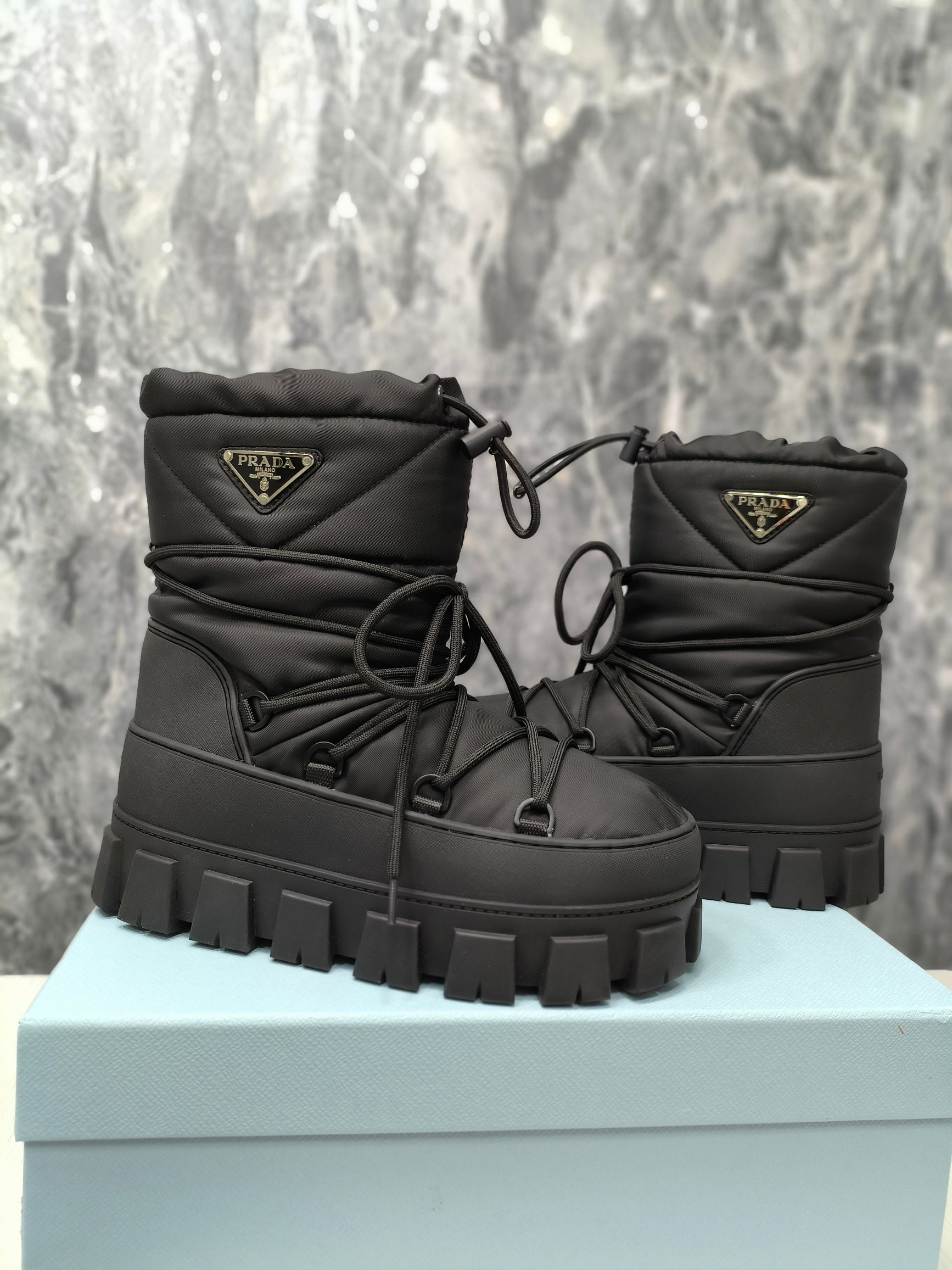 Prada Nylon gabardine snow party boots