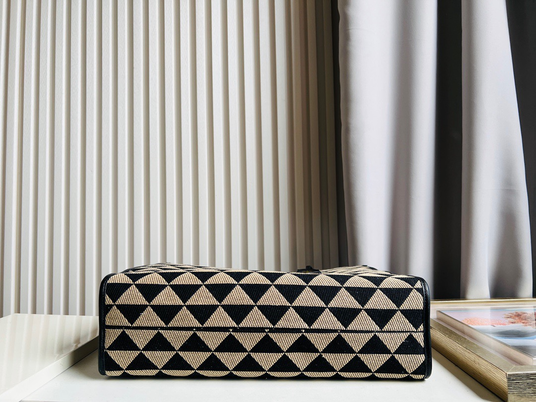 PRADA Symbole Embroidered Fabric Tote Bag