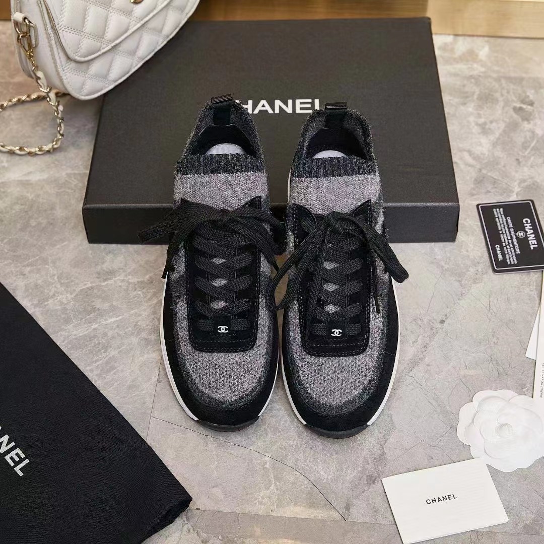 CHANEL Wool Socks Sneakers