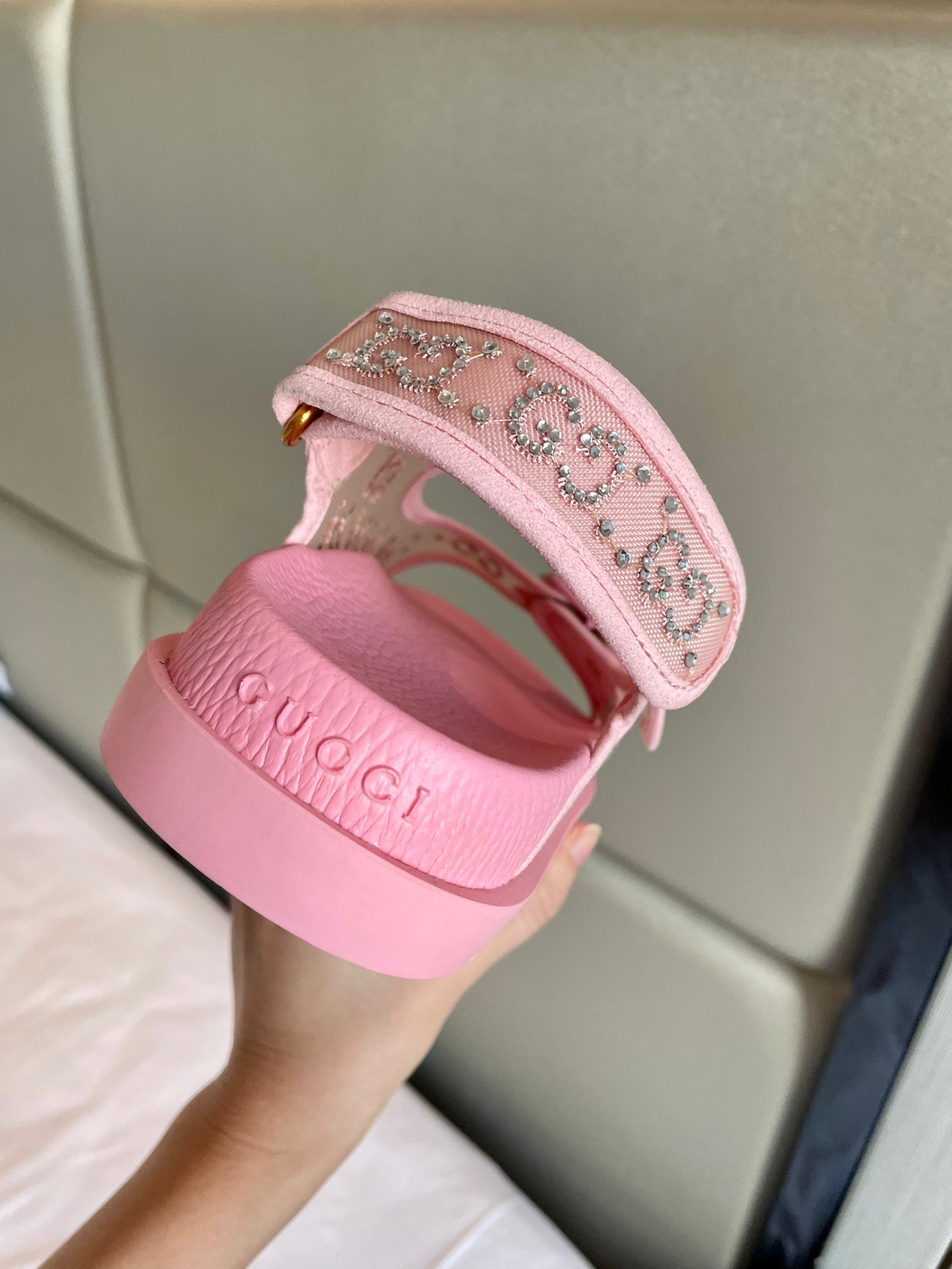 GUCCI Crystal mesh sandals