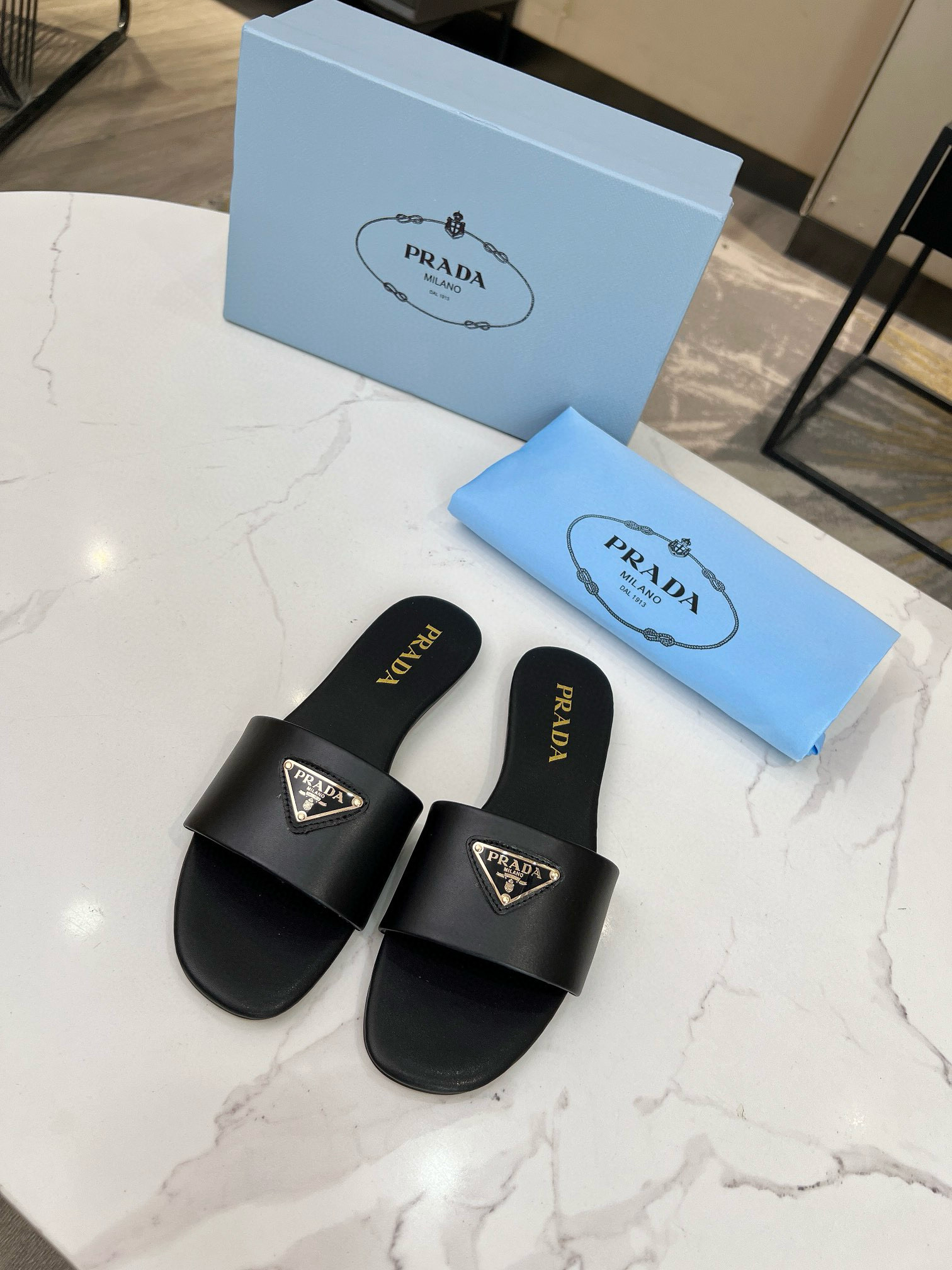 PRADA Leather Slides