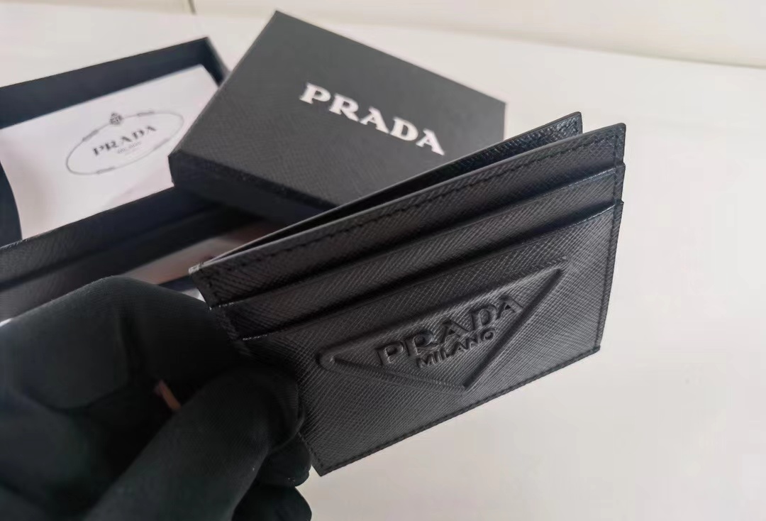 Prada Saffiano leather card clip