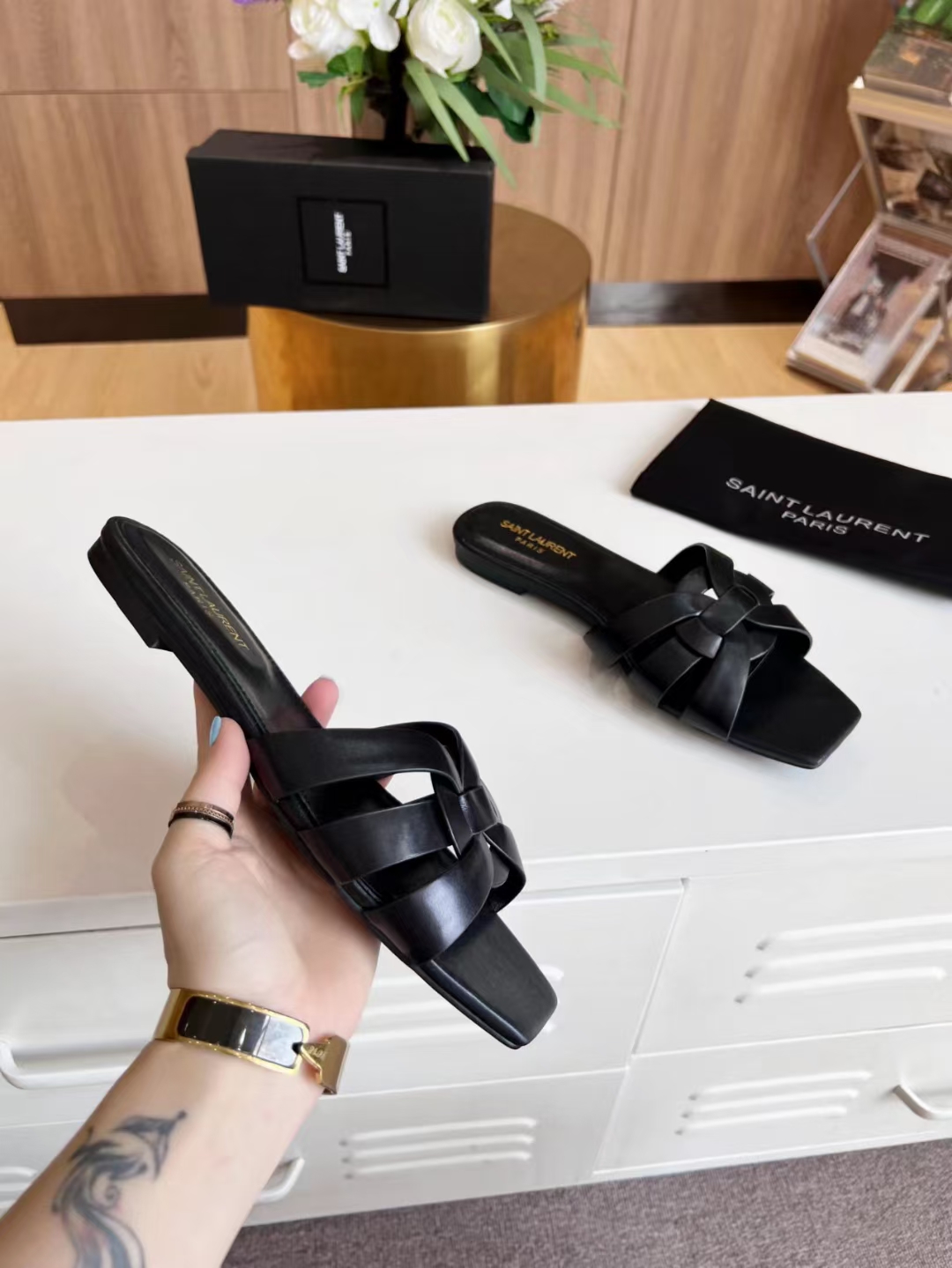 Saint Laurent custom high-end slides