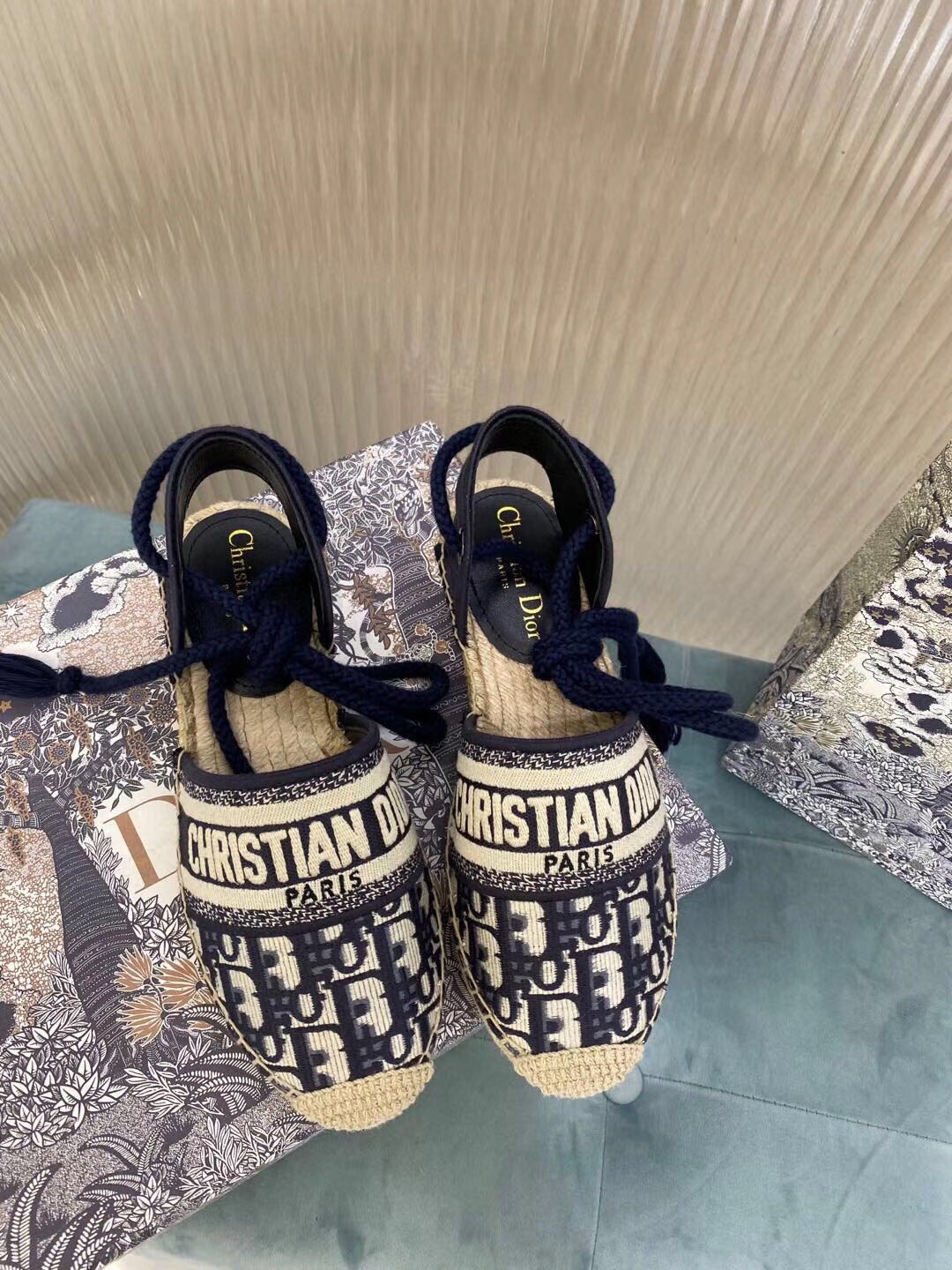 DIOR GRANVILLE Straw Shoes