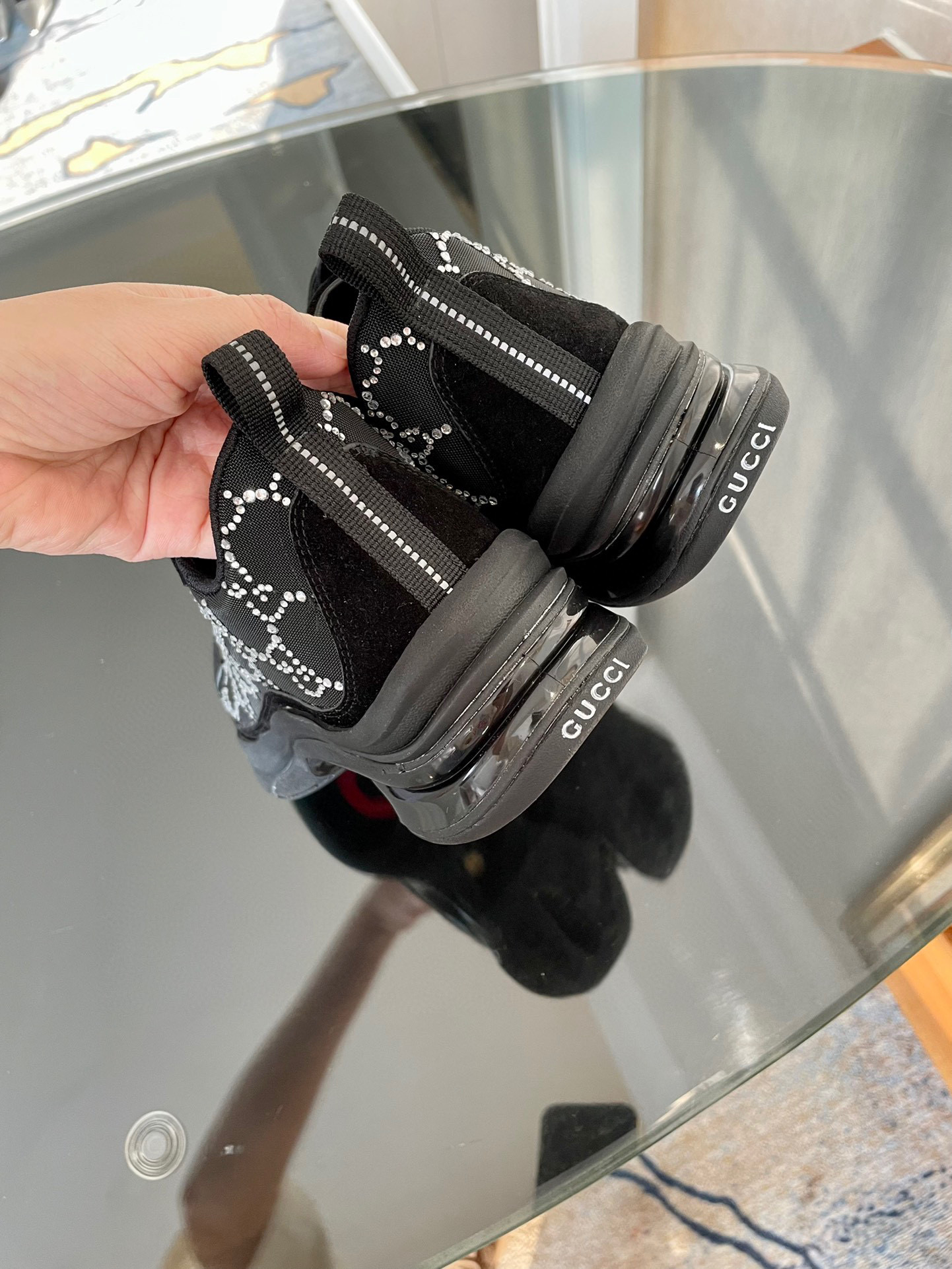 GUCCI Run Crystal Sneakers