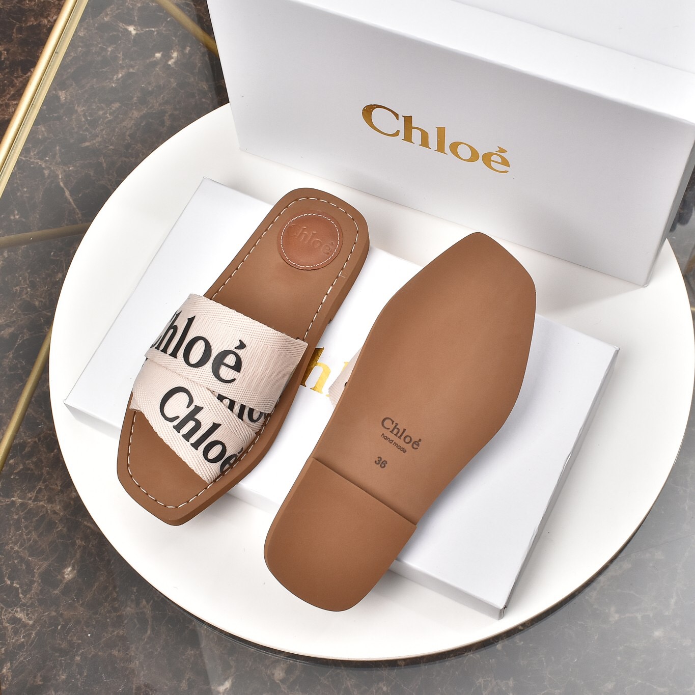 Chloe WOODY flat slippers