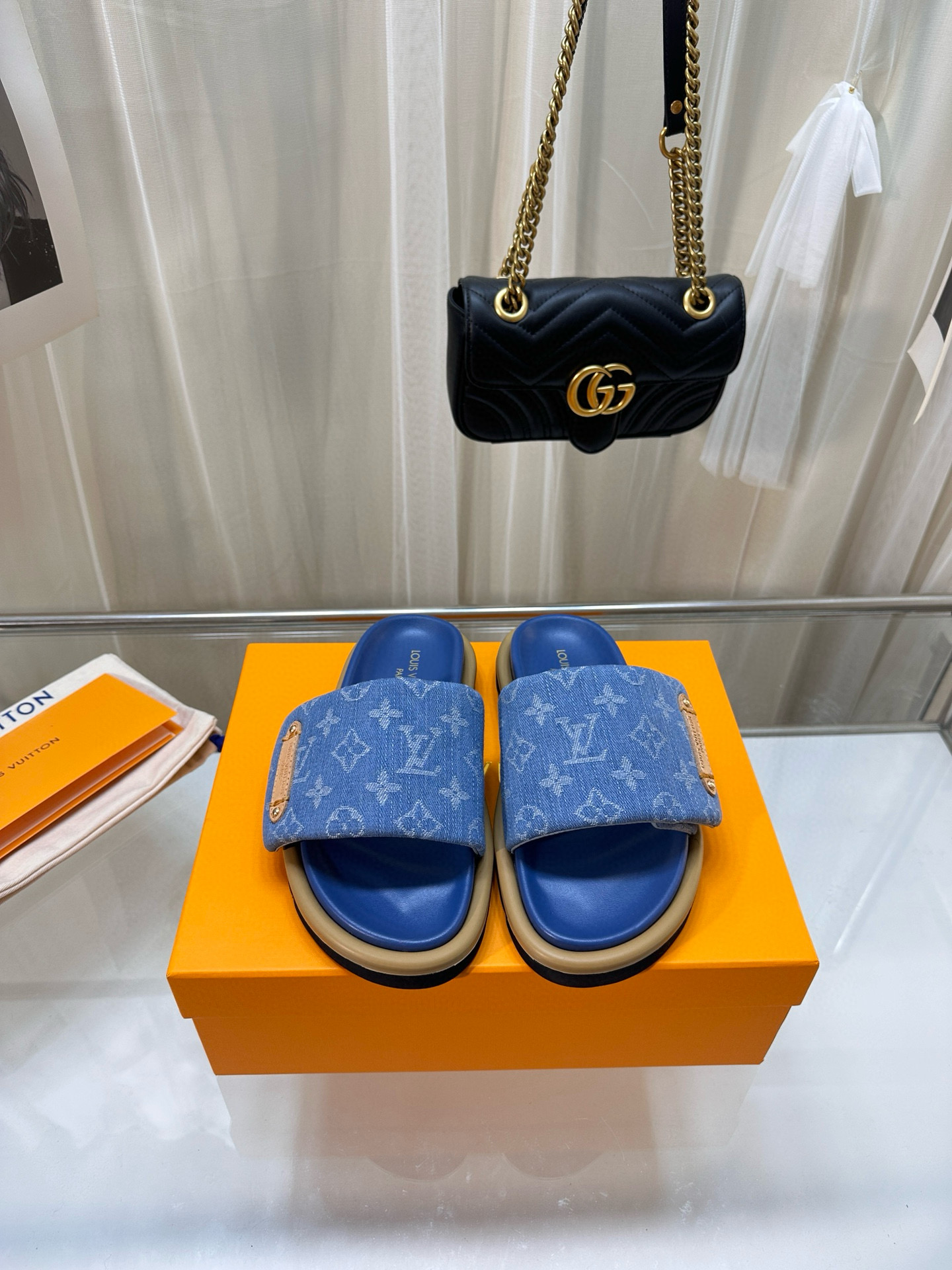 LV POOL PILLOW COMFORT Denim Slippers