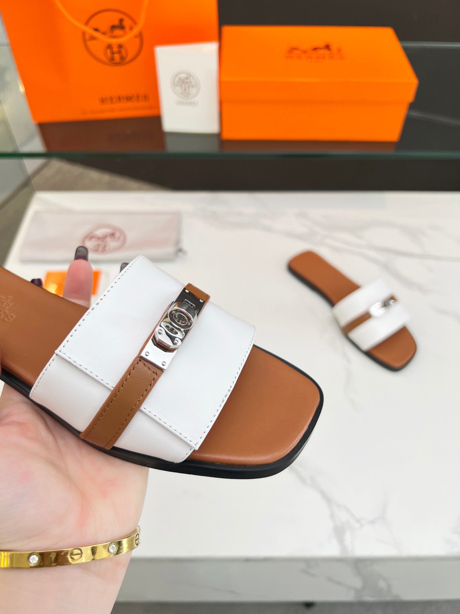 HERMES Kelly Slippers