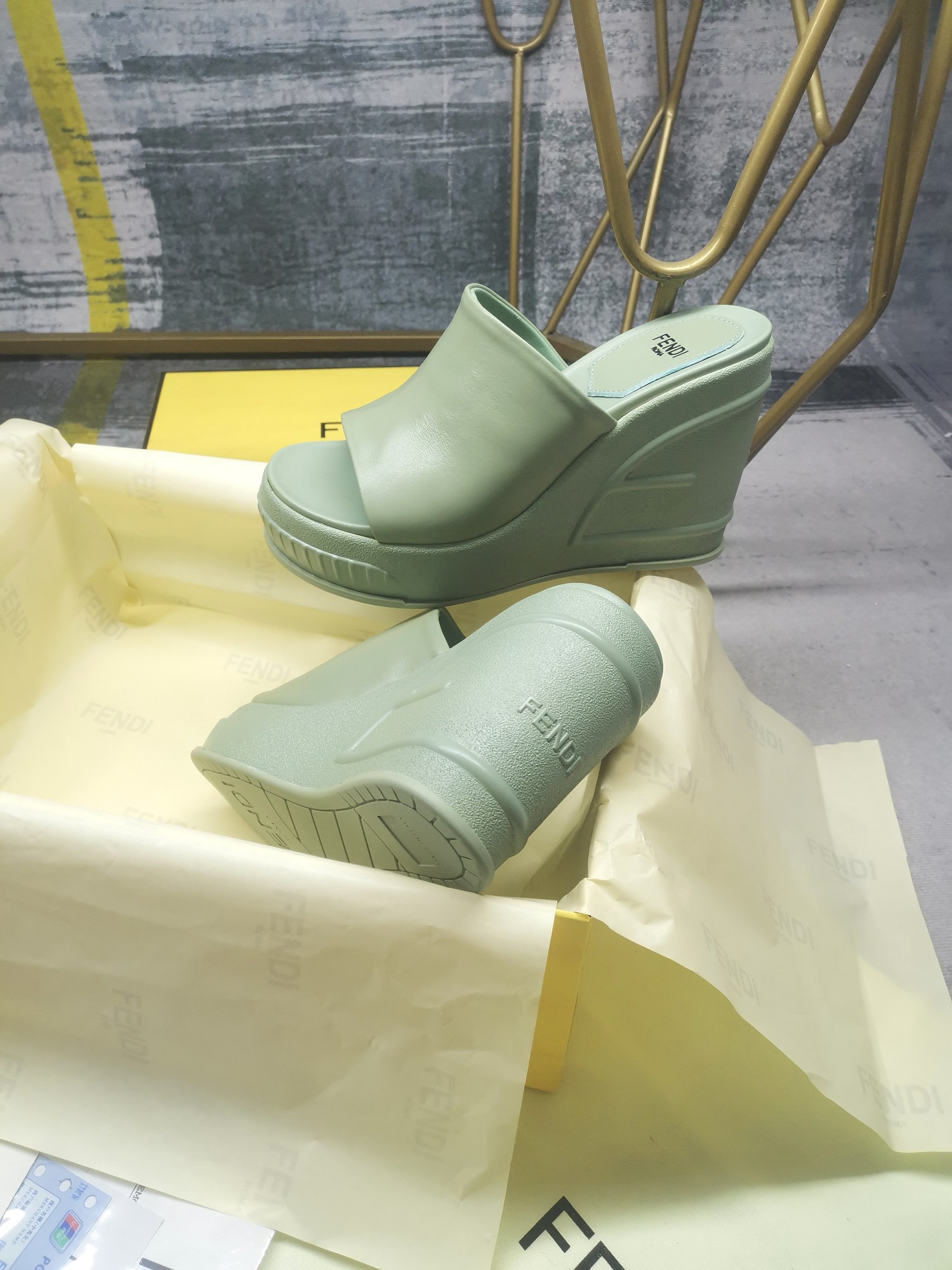 FENDI Wedge Slippers