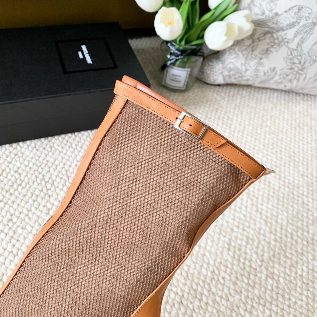 YSL mesh high-heeled boots （10cm）