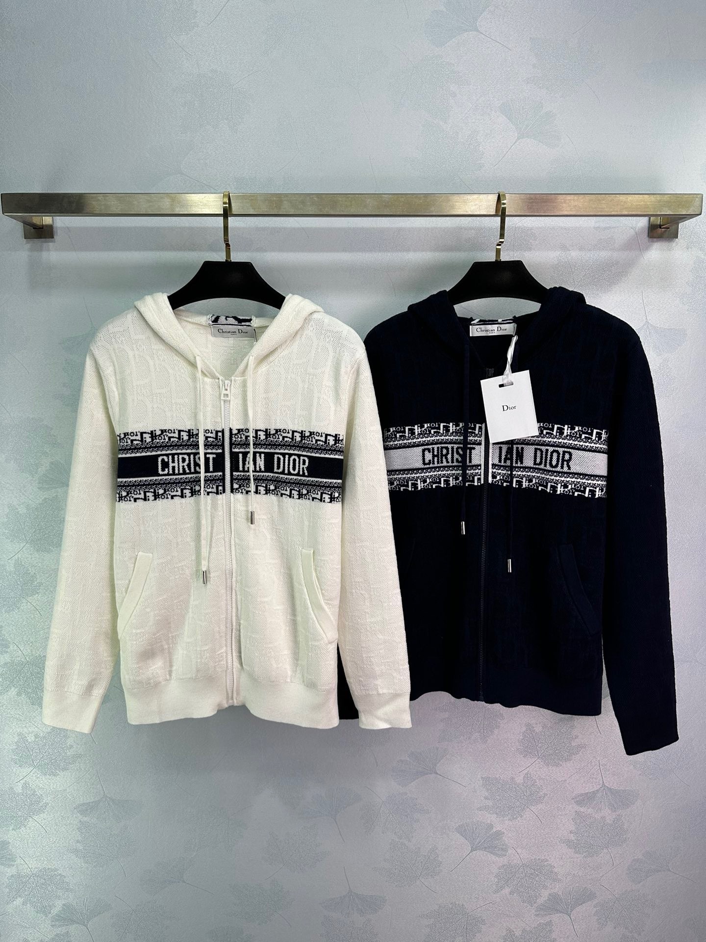 DIOR Long sleeved hooded cardigan