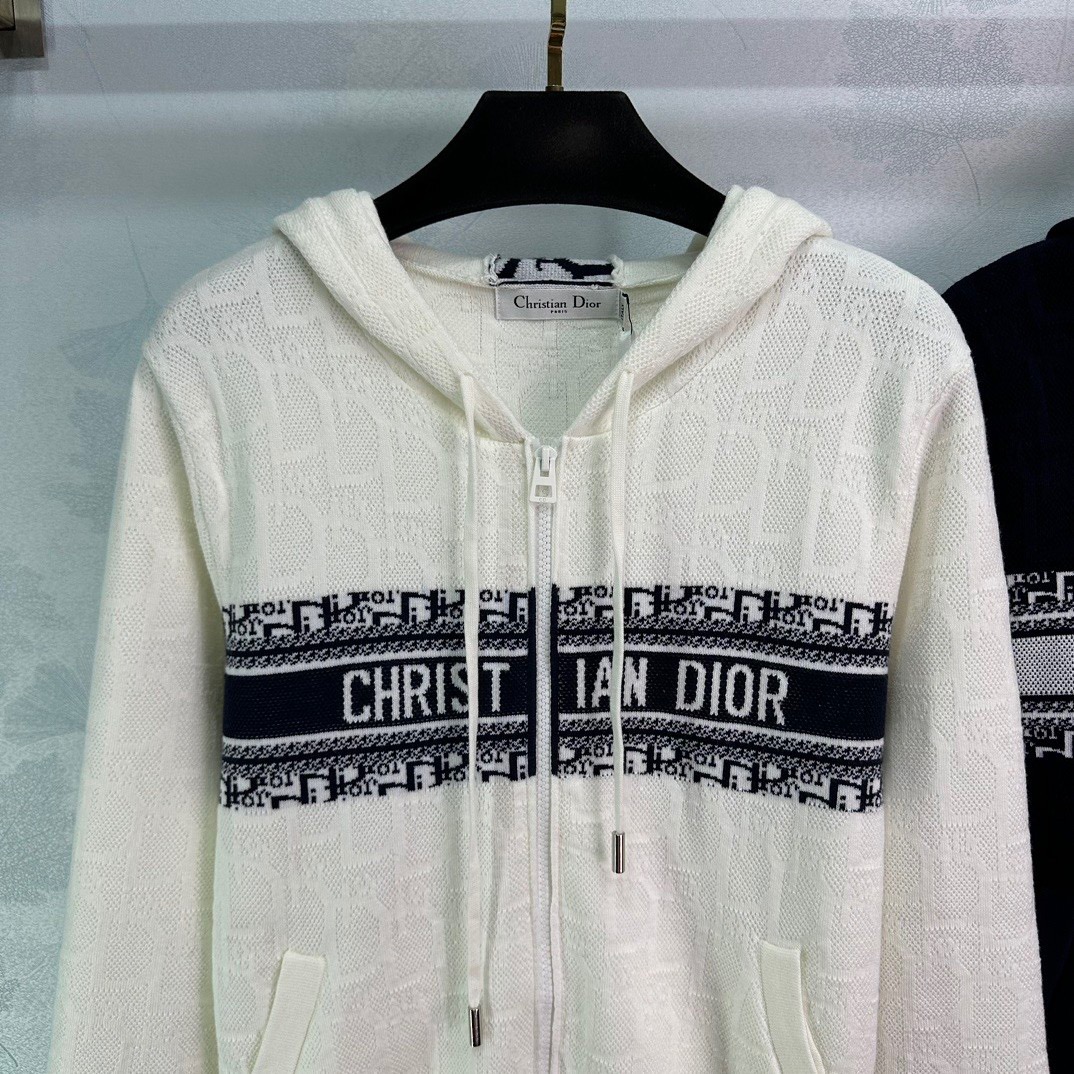 DIOR Long sleeved hooded cardigan