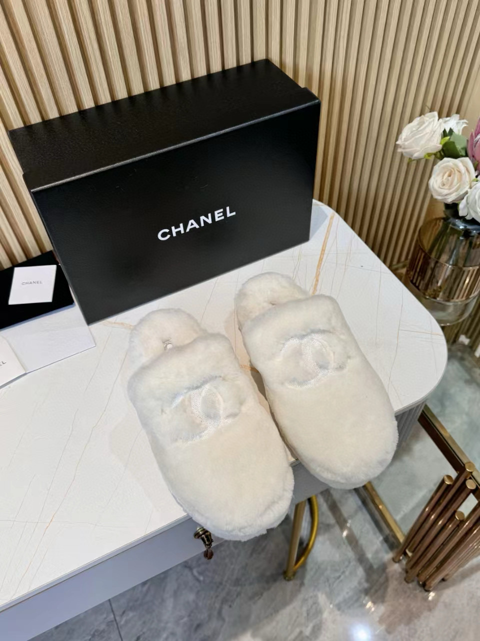 CHANEL Wool slippers