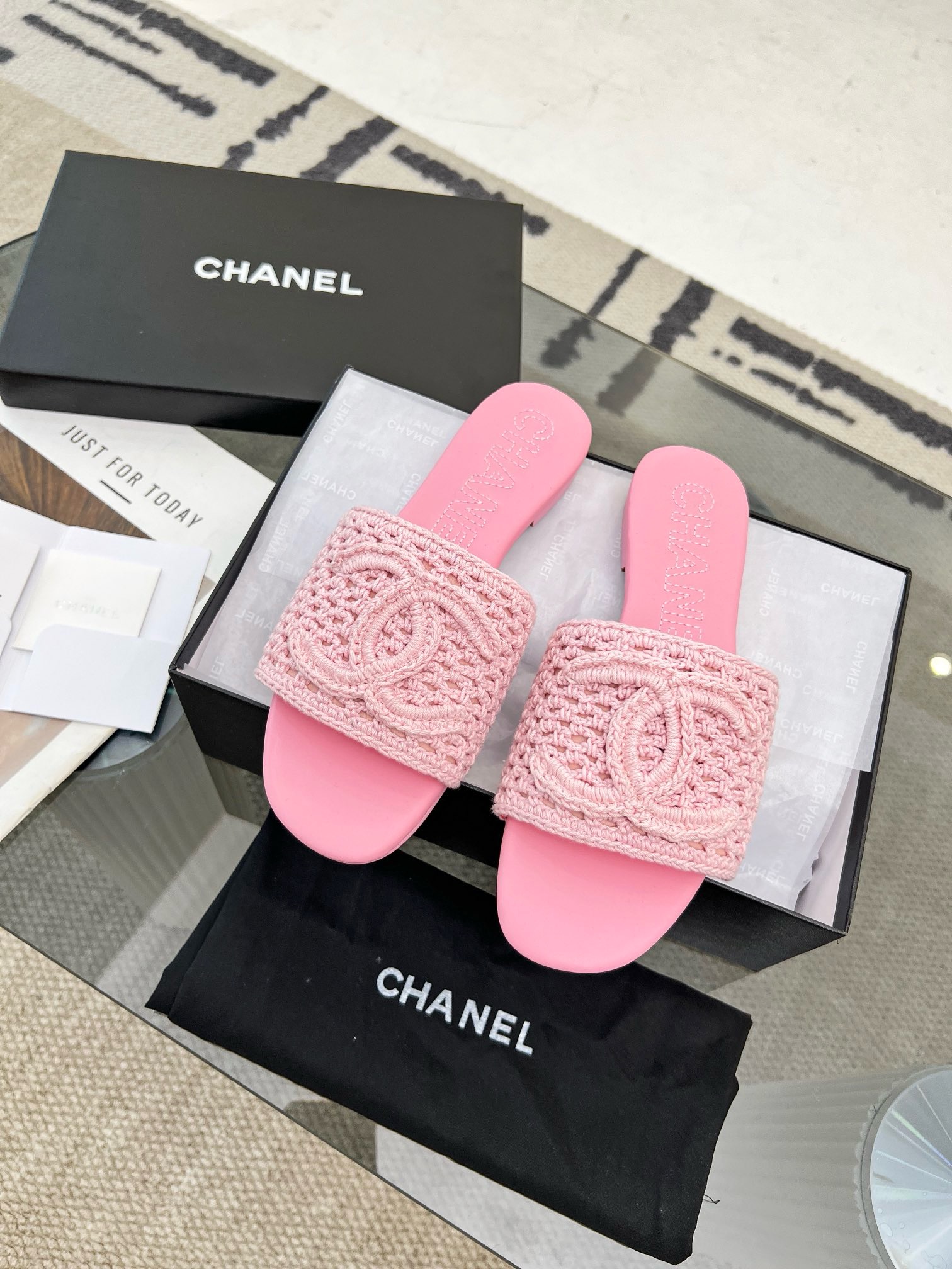 CHANEL Hand-knitted slippers