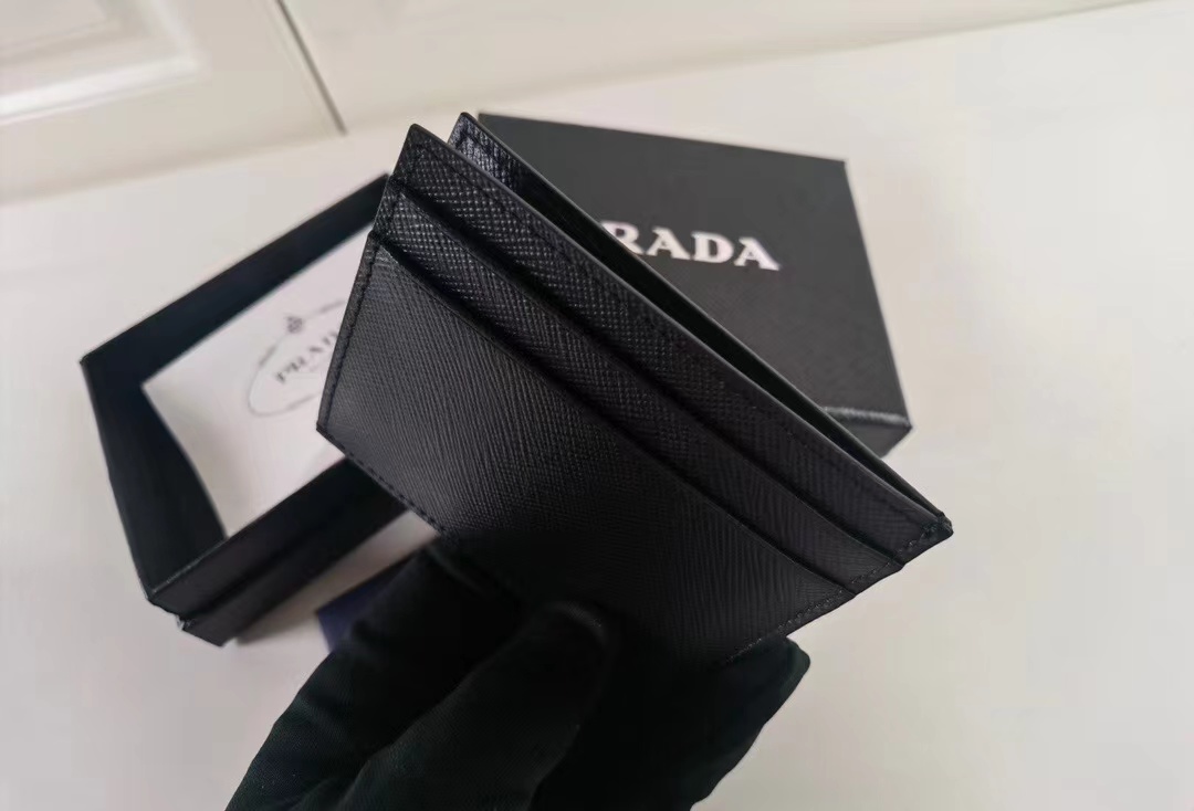 Prada Saffiano leather card clip