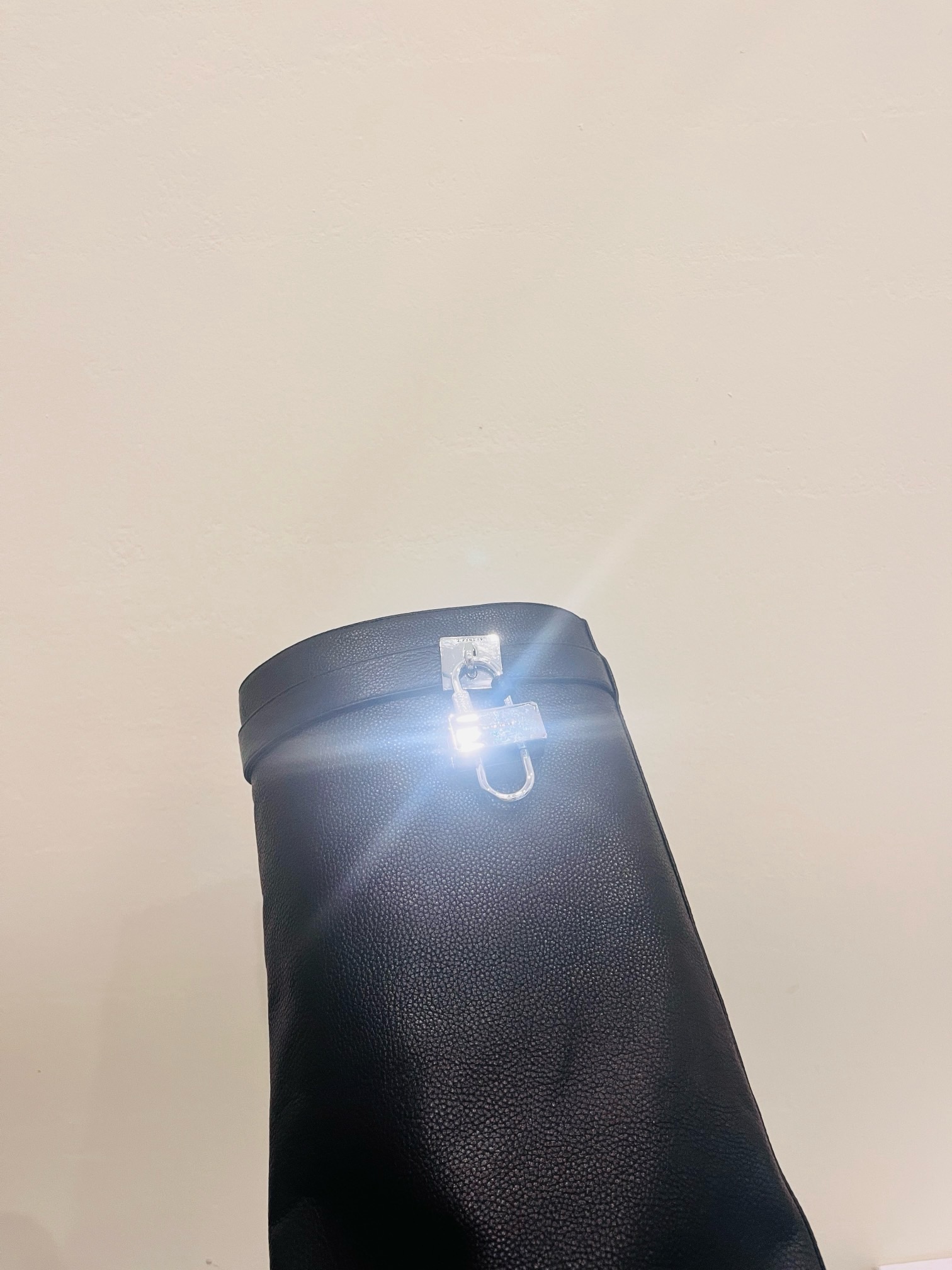 Givenchy Shark Lock Biker Leather Knee-high boots