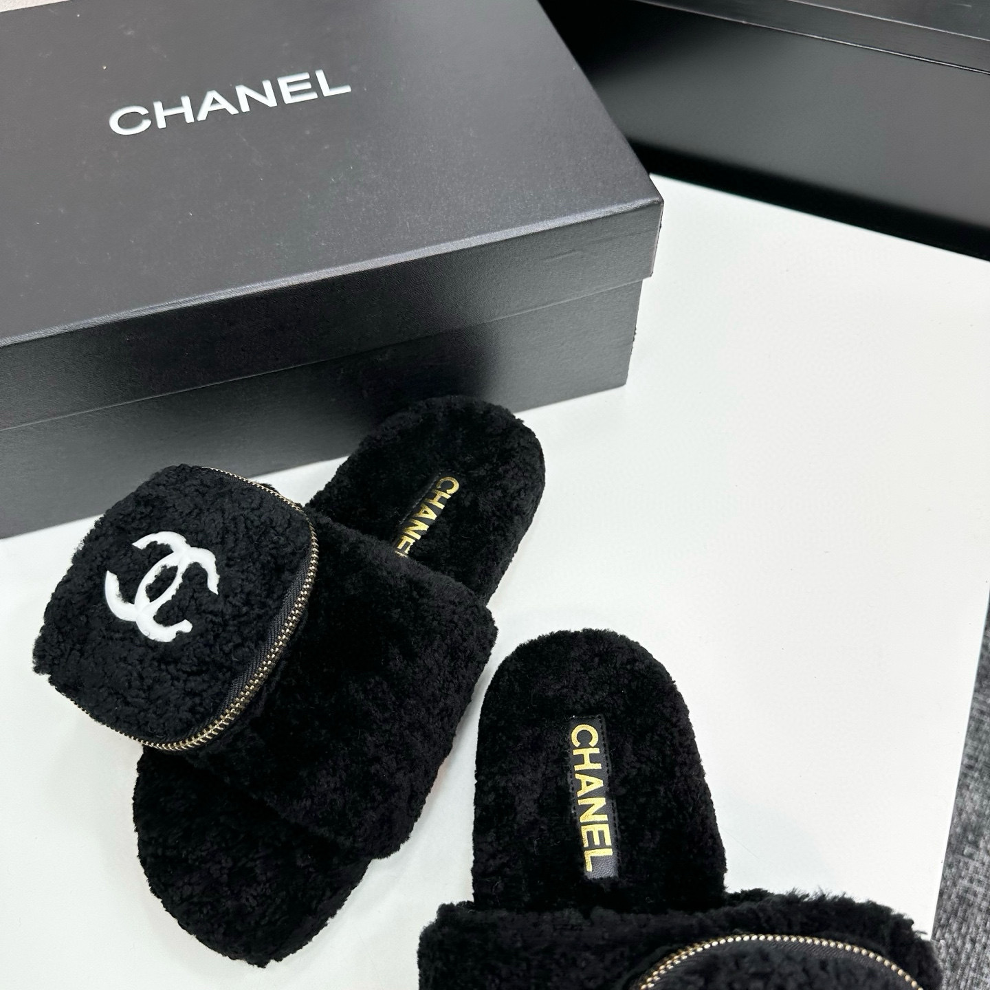 CHANEL Fur Slippers